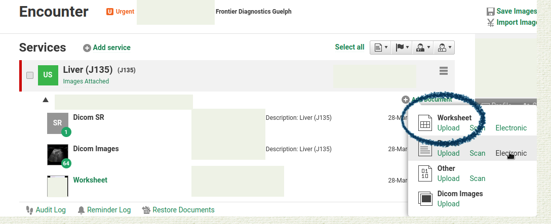 Velox Encounter with Worksheet upload option