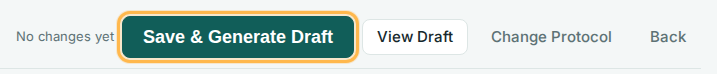 Top bar with Save & Generate Draft and View Draft buttons